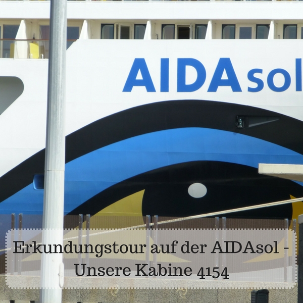 Das Bild zeigt eine Großaufnahme der AIDAsol, das Auge und den Namen des Schiffes