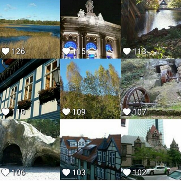 Das Bild zeigt die beliebtesten 9 Bilder meines Instagram-Accounts kurzreisenundmeer.de des Monats Oktober